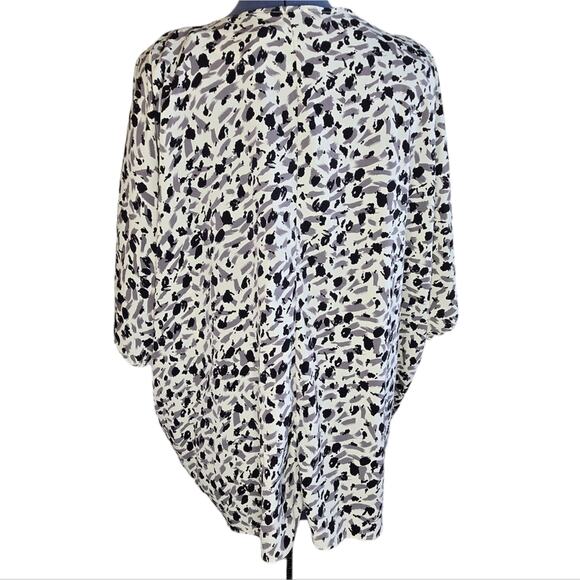 Roberta Di Castelli vintage plus size tie waist short sleeve loose fit blouse 1X - Picture 2 of 10